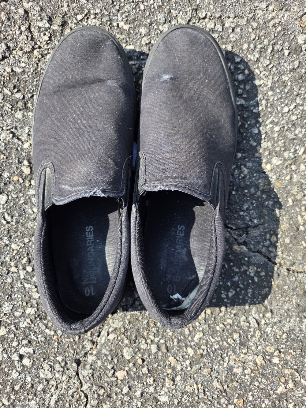 No Boundaries Black Slip-On Canvas Loafers